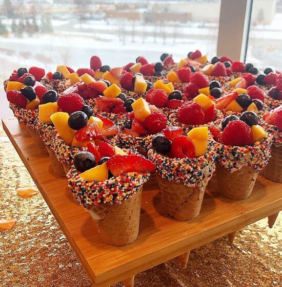 fruits in ice cream cone