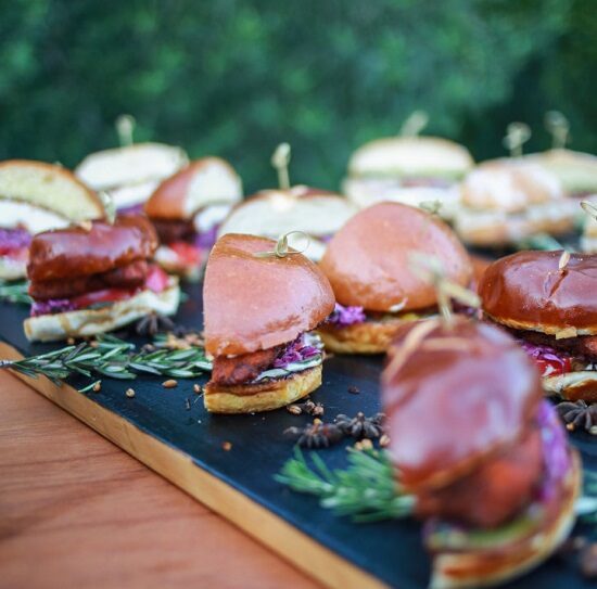 nicely arranged sandwiches