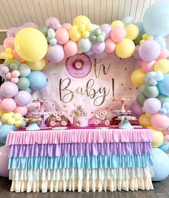 oh baby pastel donut baby shower