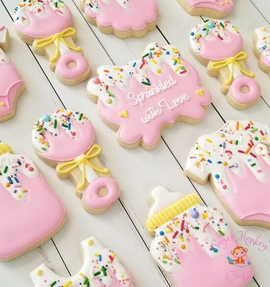 pink sprinkled with love cookies