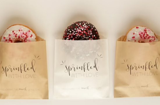 sprinkled with love donut paper bags