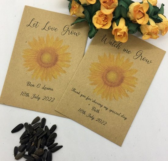 watch me grow sunflower seed favors