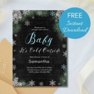 Free Editable Invitation Baby It's Cold Boy