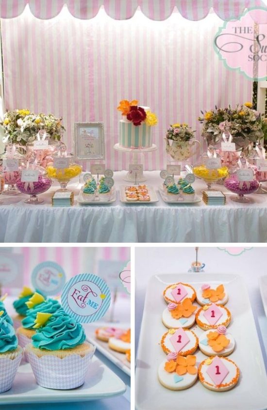Whimsical Garden Alice in Wonderland baby shower decorations