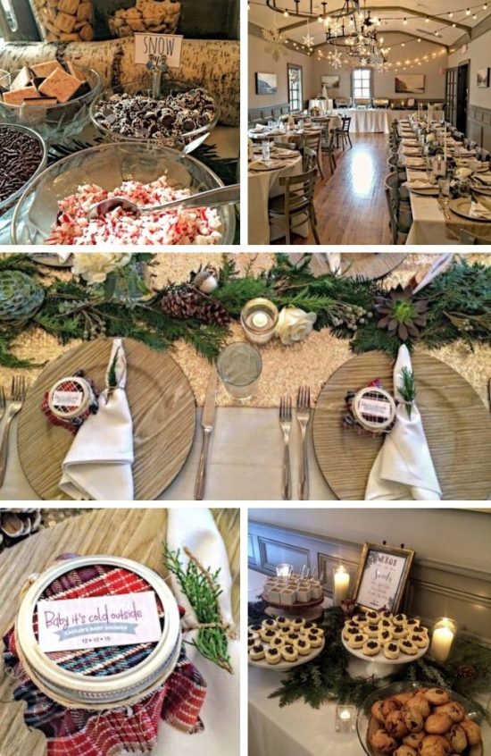 Wintery baby shower decorations