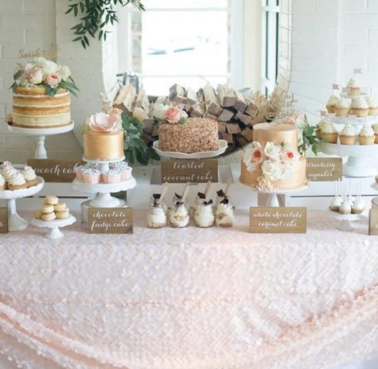 chic baby shower teap arty dessert table