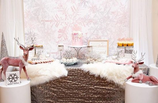 pink winter wonderland baby shower its cold outside