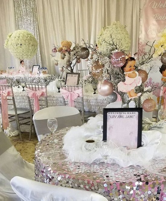 silver and pink baby its cold outside setup