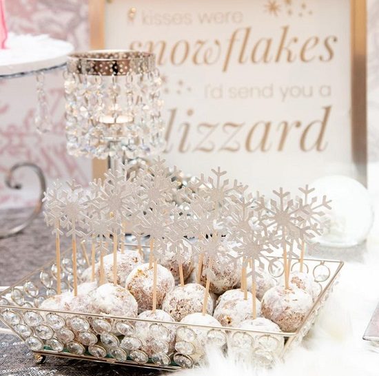 snowflake dusted donut topper