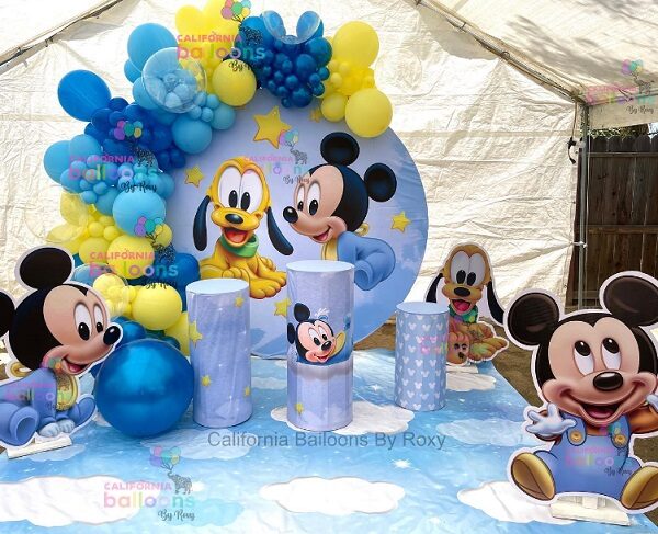 baby mickey mouse baby shower balloons and props