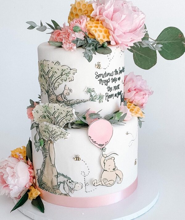 pink winnie the pooh spring cake