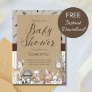 Free Editable Invitation Woodland Animals