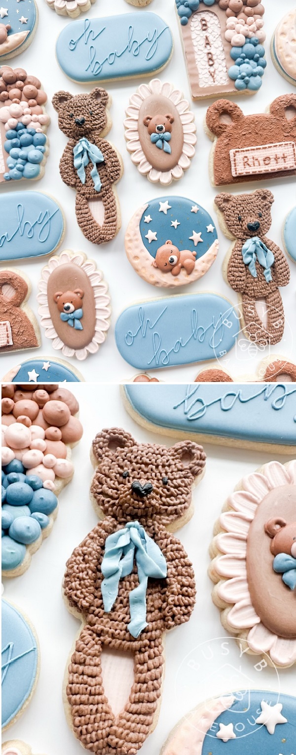 adorable teddy bear sugar cookies