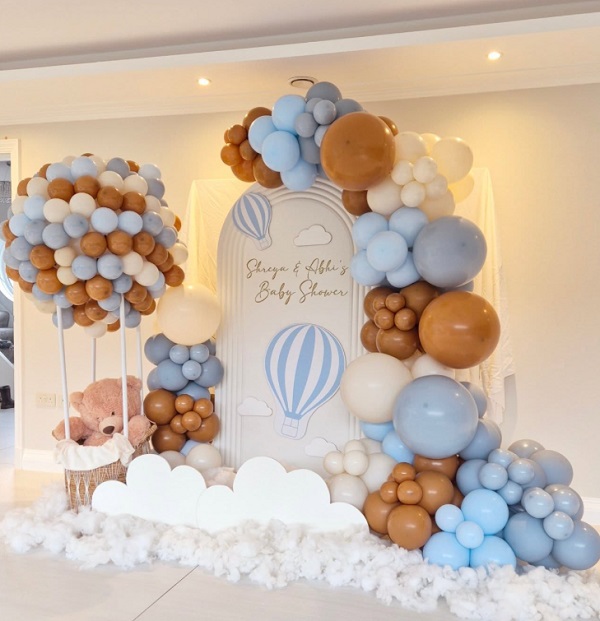 beautiful teddy bear hot air balloon themed backdrop