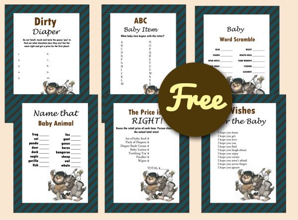 free Where-the-Wild-Things-are-Baby-Shower-Games-Set