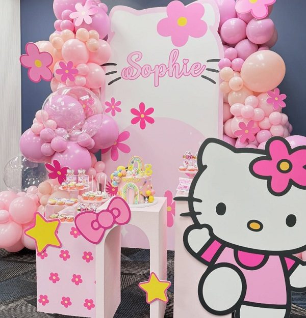 hello kitty party backdrop