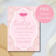 Free Editable Invitation Ballerina