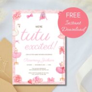 Free Editable Invitation Tutu Ballerina