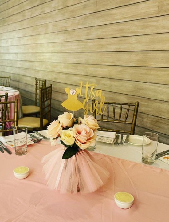 adorable tutu flower centerpiece