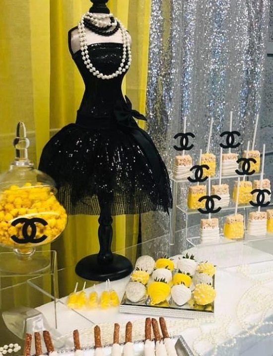 black and yellow chanel party