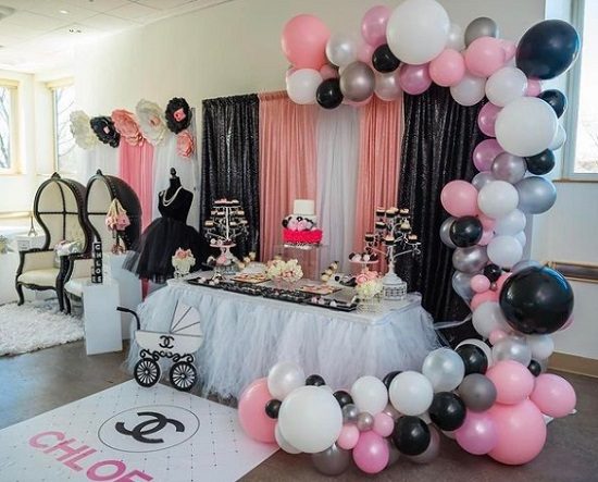 gorgeous pink and silver chanel party