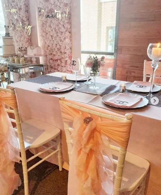 intimate chanel baby shower celebration
