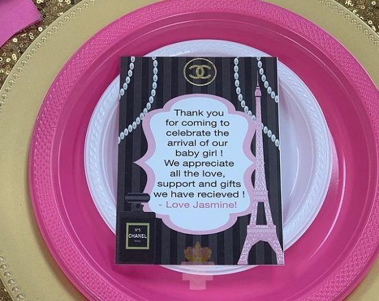 parisian chanel baby shower message