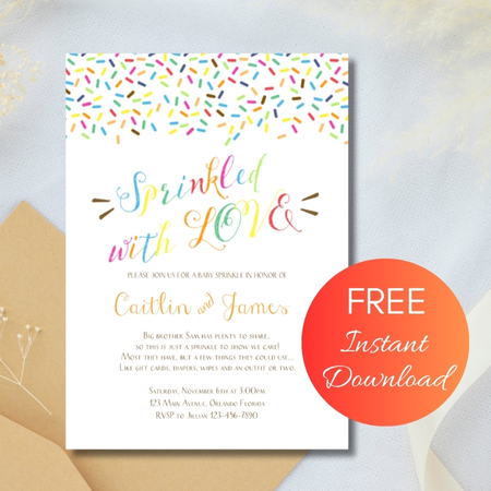 Free Editable Invitation Baby Sprinkle