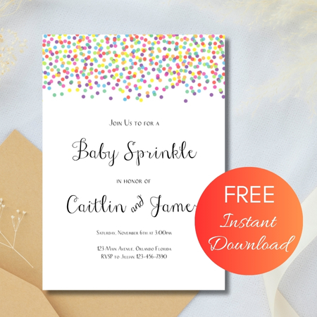 Free Editable Invitation Baby Sprinkle