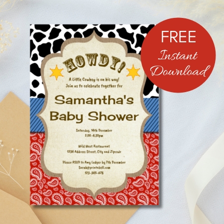 Free Editable Invitation cowboy