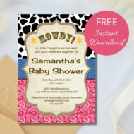 Free Editable Invitation cowgirl