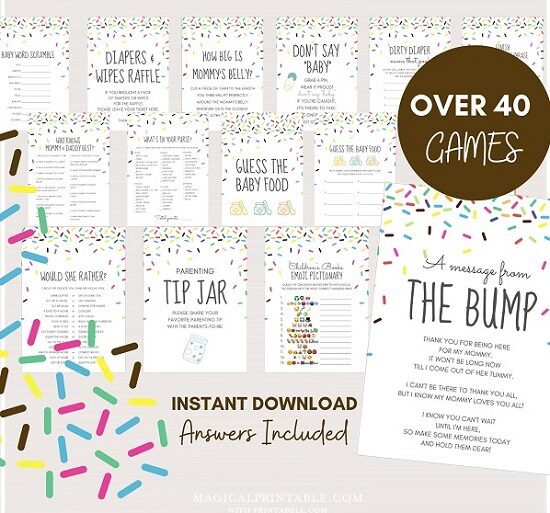 baby sprinkle game printables