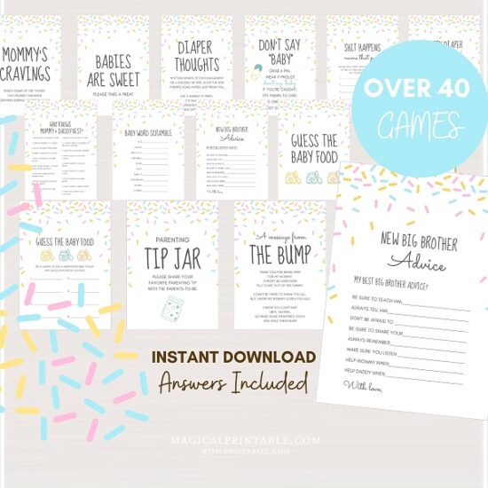 pastel sprinkled with love baby shower games