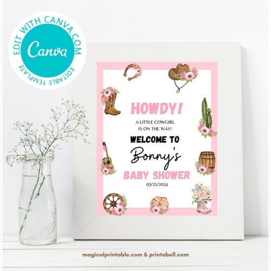 Editable Cowgirl Sign