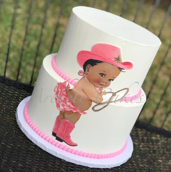 sweet cowgirl baby shower cake