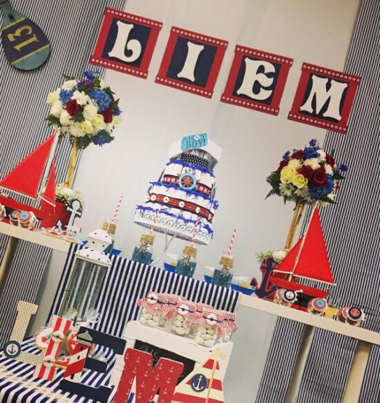amazing ahoy its a boy baby shower dessert table and diaper cake