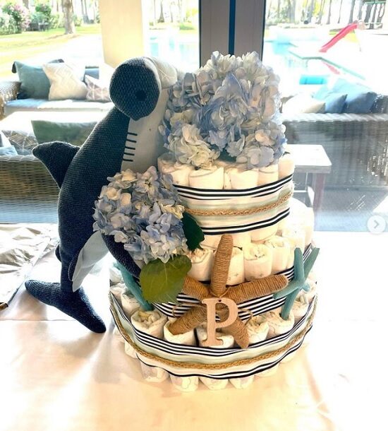 handmade nautical diaper cake