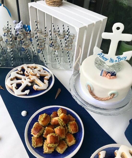 nautical baby shower cake