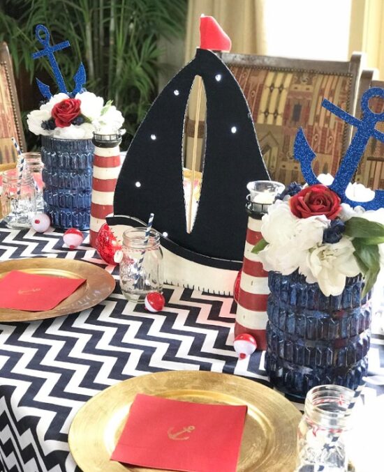 nautical baby shower table decorations