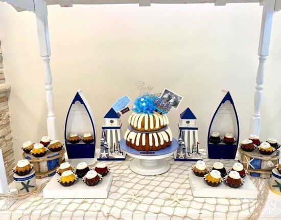 nautical party decors for the dessert table