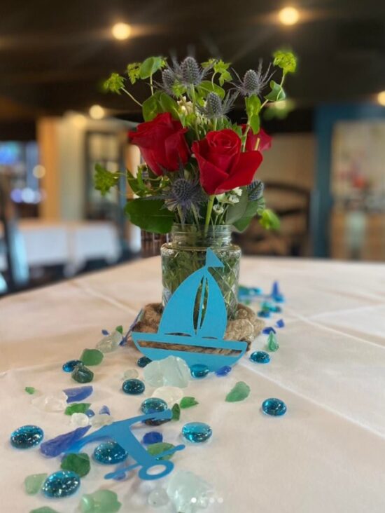simple nautical baby shower centerpiece