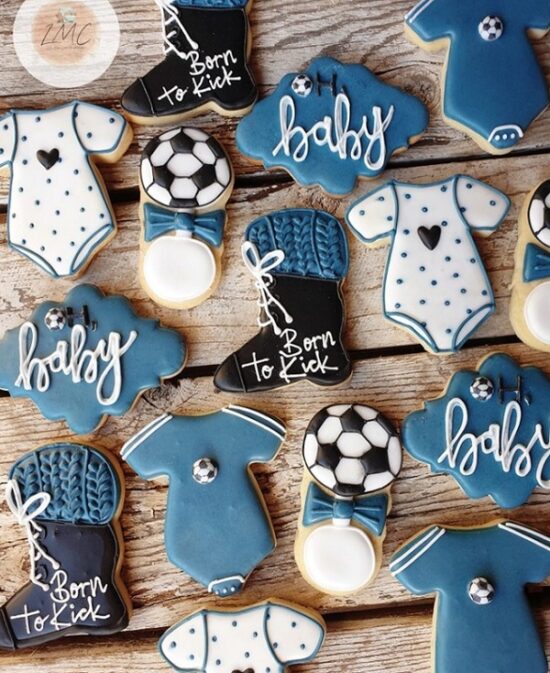 born to kick soccer cookies