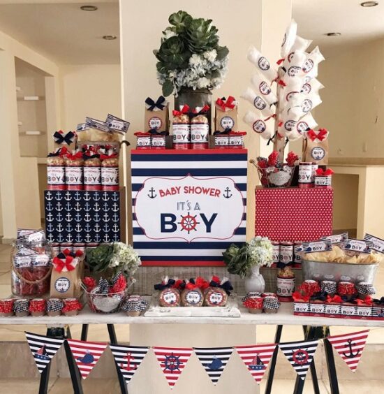 nautical baby shower candy bar