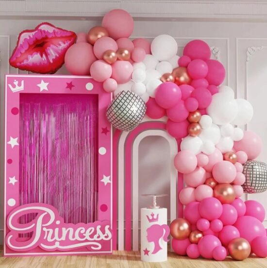 Barbie Pink Princess Theme Wreath Arch Kit Disco