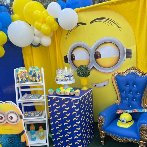 adorable giant minion backdrop