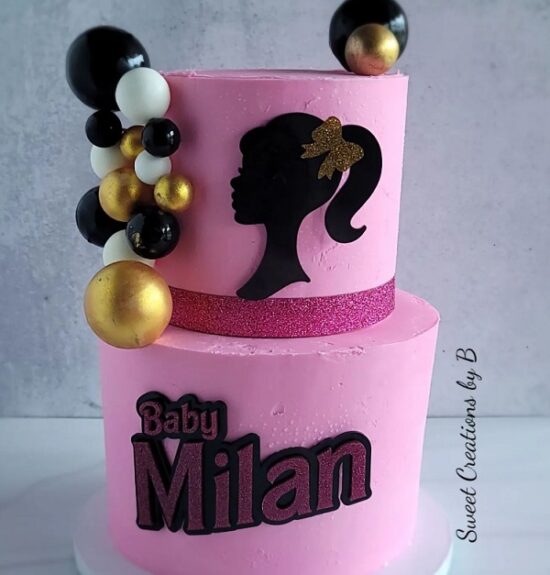 baby girl barbie cake
