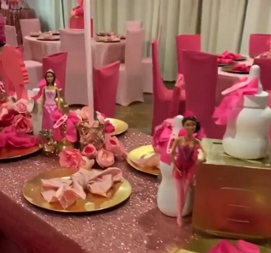 barbie baby girl table setup
