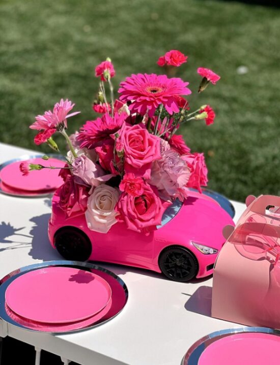 barbie table flower centerpiece