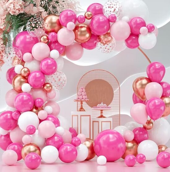 barbie-themed-balloon-garland