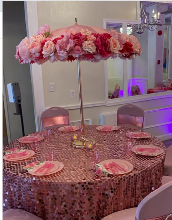 rose gold barbie baby shower